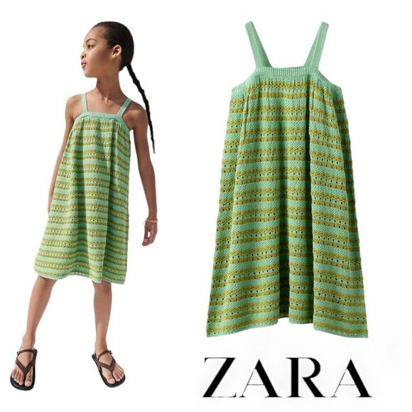 ZARA Kids | Green | SHINY DRESS - Picture 1 of 8